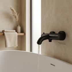 Aquanello Eterna Robinet termostatic de baie cu 2 căi montare la suprafață negru mat ET3600-10